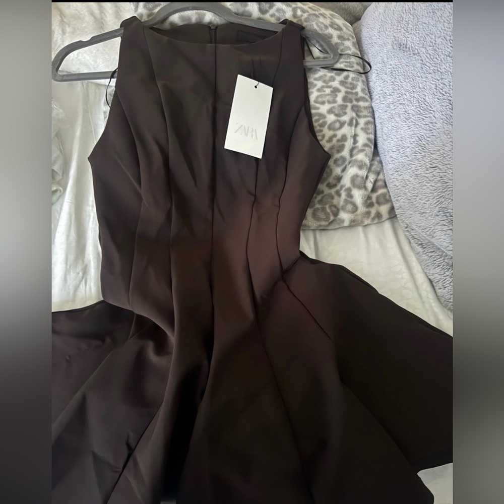 ZARA Elegant Brown Sleeveless Dressed